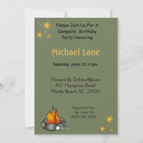 Camping  Birthday  Invitation