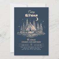 Camping Birthday Invitation
