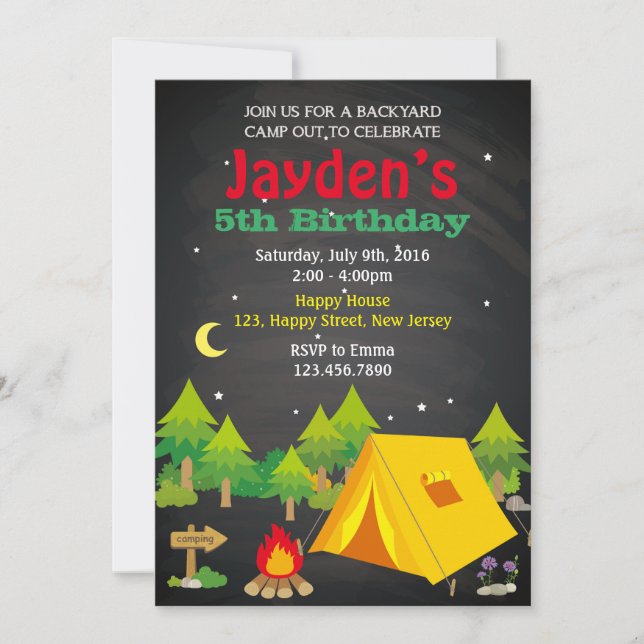 Camping Birthday Invitation (Front)