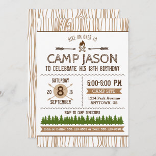 Camping Birthday Invitation