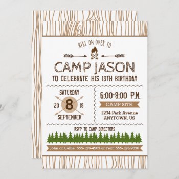 Camping Birthday Invitation by goskell at Zazzle