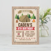 Camping Birthday Invitation (Standing Front)