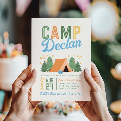 Camping Birthday Invitation