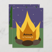 Camping Birthday Invitation - Camp Fire (Front/Back)