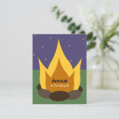 Camping Birthday Invitation - Camp Fire (Standing Front)