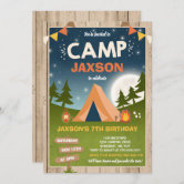 Camping Themed Party - Badges & Icons Invitation