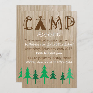 Camping Birthday Invite- Special Bday Invitation
