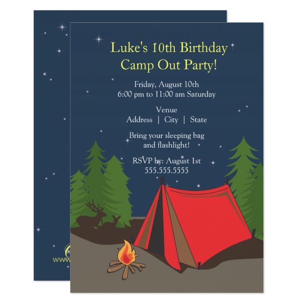 Camping Birthday Party | Boy Invitation