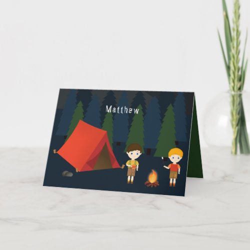 Camping Birthday Party Card