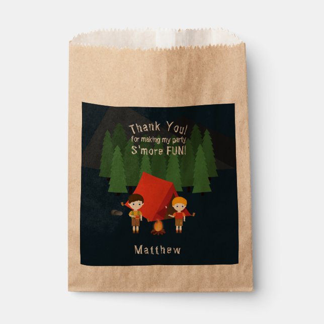 Camping Birthday Party Favor Bag (Front)