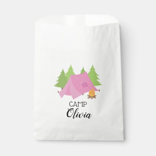 Camping birthday party favor bags Glamping