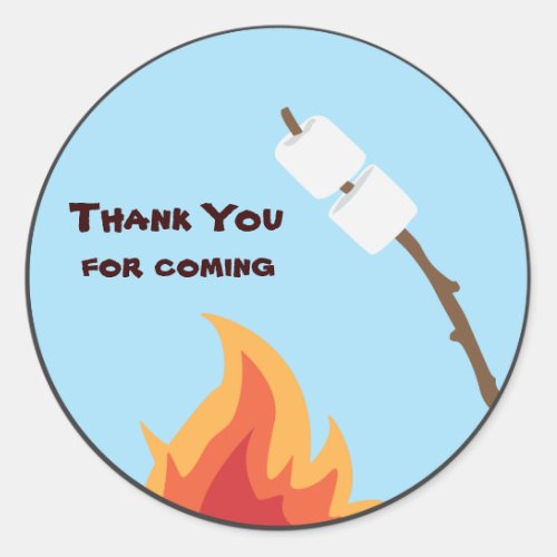 Camping Birthday Party Favor Sticker