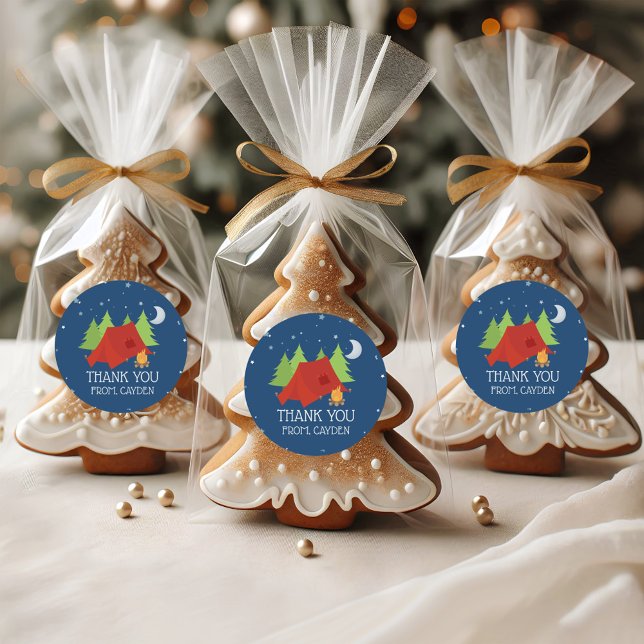 Camping Birthday party favor stickers (Creator Uploaded)