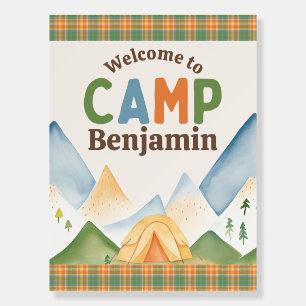 Camping Birthday Party Foam Board Welcome Sign