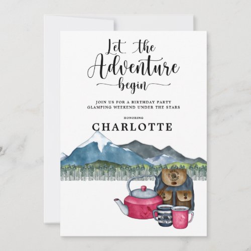 Camping Birthday Party Invitation