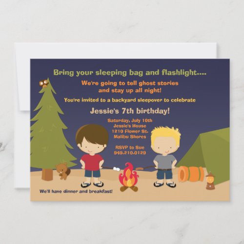 Camping Birthday Party Invitation