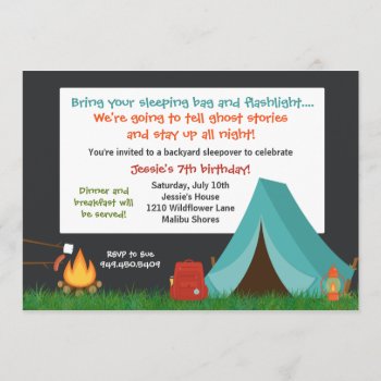 Camping Birthday Party Invitation by eventfulcards at Zazzle