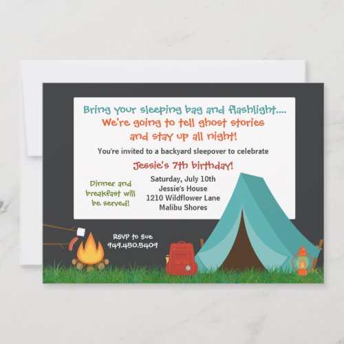 Camping Birthday Party Invitation