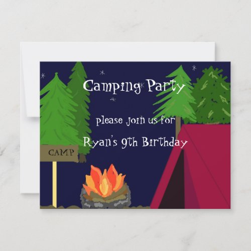 Camping Birthday Party Invitation