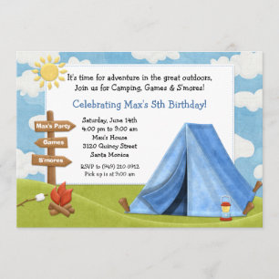 Camping Birthday Party Invitation