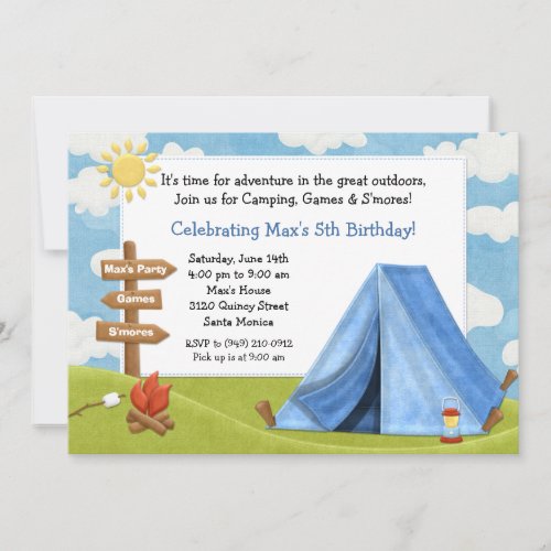 Camping Birthday Party Invitation