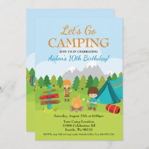 Camping Birthday Party Invitation
