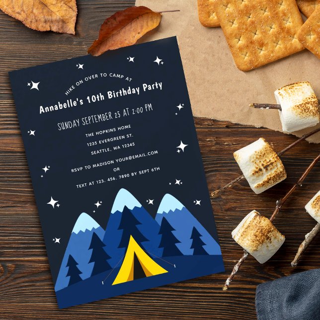 Camping Birthday Party Invitation (Creator Uploaded)