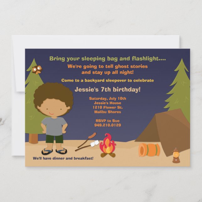 Camping Birthday Party Invitation (Front)