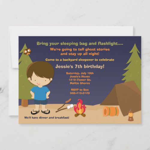 Camping Birthday Party Invitation