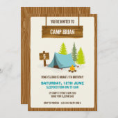 Camping Birthday Party Invitation - Boy (Front/Back)