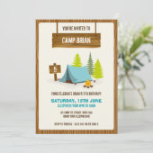 Camping Birthday Party Invitation - Boy (Standing Front)