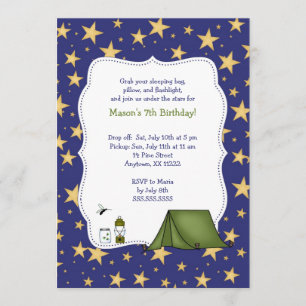 Camping Birthday Party Invite