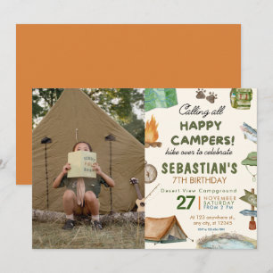 Camping Birthday Party modern kids Invitation