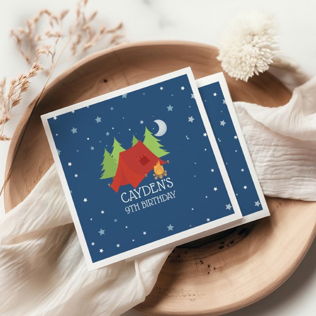 Camping Birthday party napkins (Creator Uploaded)
