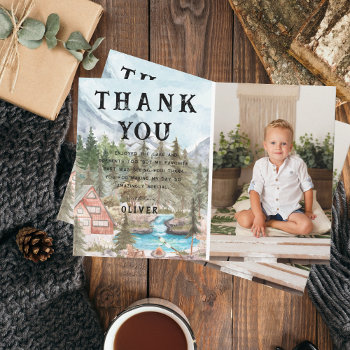 Camping Birthday Party | Photo Thank You by IYHTVDesigns at Zazzle