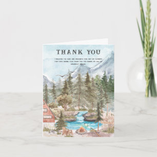 Camping Birthday Party   Photo Thank You Card