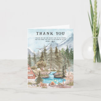 Camping Birthday Party | Photo Thank You Card