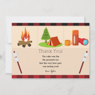 Camping Birthday Thank You Card