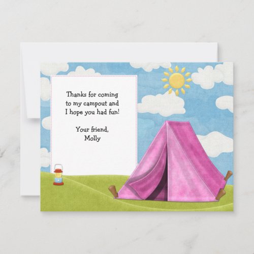 Camping Birthday Thank You Card
