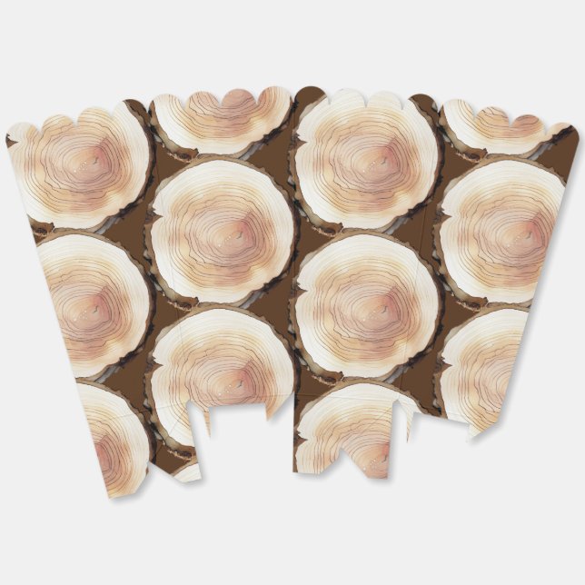 Camping Birthday Wood Pattern Favor Box (Unfolded)