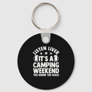 Camping bonfire camp life forest camper  keychain
