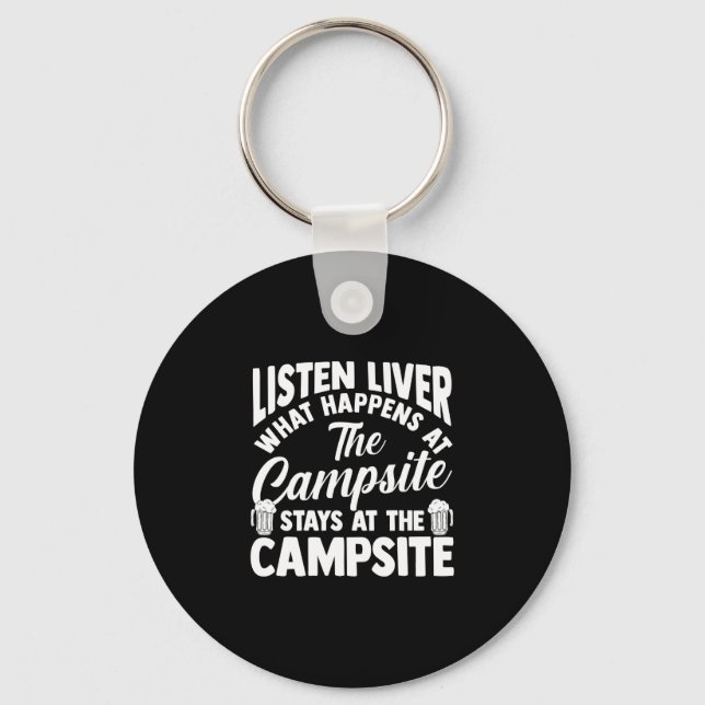 Camping bonfire camp life forest camper keychain (Front)