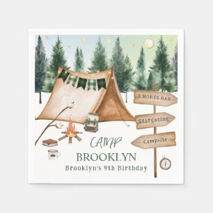 Camping Bonfire Campfire S'mores Birthday Outdoor  Napkins