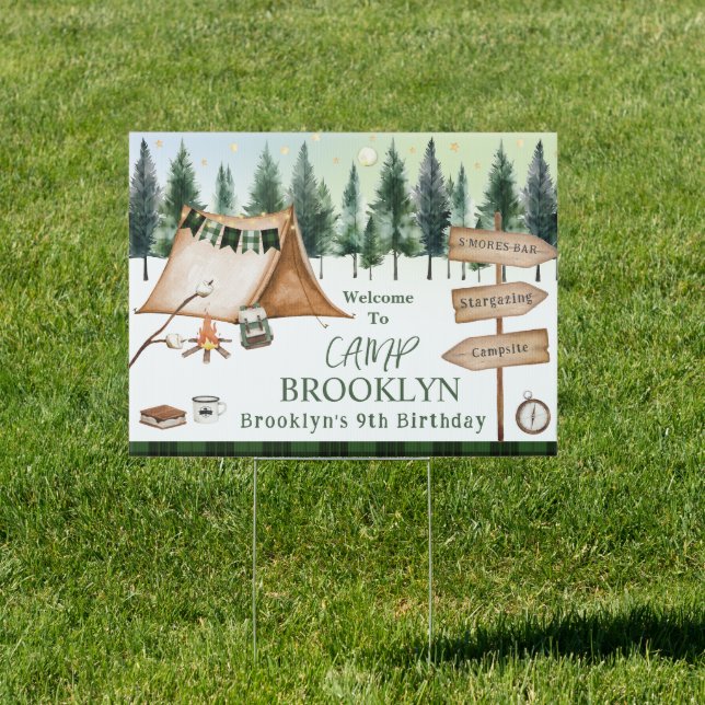 Camping Bonfire Campfire S'mores Birthday Outdoor  Sign (Insitu)