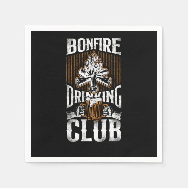 Camping Bonfire Drinking Club Campfire Drunk Alcoh Napkins (Front)