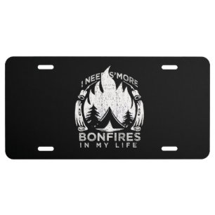 Camping Bonfire Gift License Plate