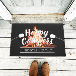 Camping Bonfire Happy Campers Family Name Doormat at Zazzle