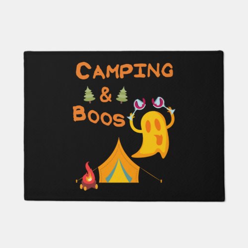 Camping  Boos Ghosts Wine Camping Halloween Doormat