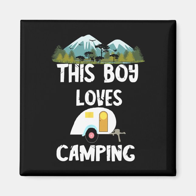 Camping Boy Camp Camper Camping Adventures Camping Magnet (Front)