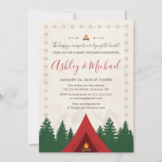 Camping Bridal Shower Invitation (Front)